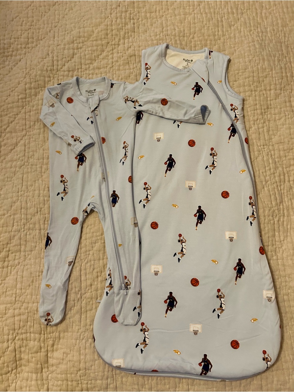 Kyte BABY Basketball Print Zippered Footie Sleeper & Sleep Sack